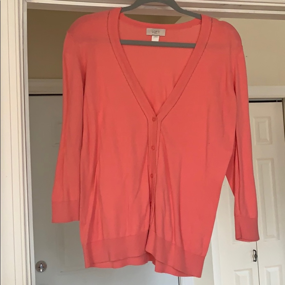 Loft Outlet Women’s Cardigan, Coral, Size L